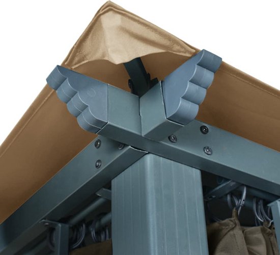 vidaXL Tonnelle avec rideau 400x300 cm Aluminium Taupe