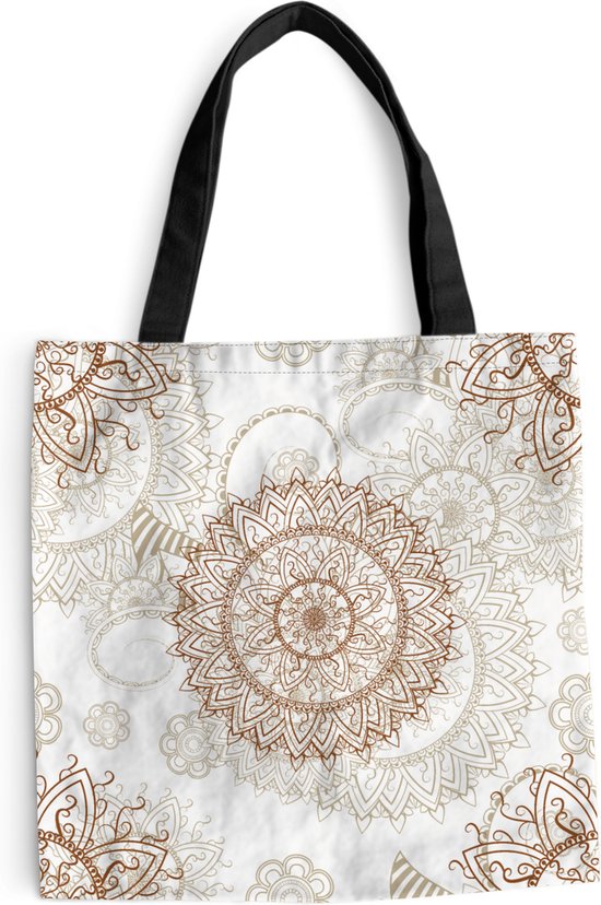 MuchoWow® Sac bandoulière - Sac de plage - Big Shopper - Sac shopping - Mandala - Asie - Motifs - Zen - 45x45 cm - Sac en coton