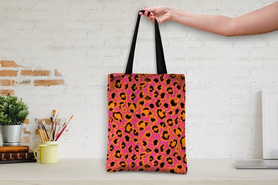 Sac à Bandoulière - Sac de Plage - Design Shopper - Fourrure - Imprimé Léopard - 40x50 cm - Sac en Coton