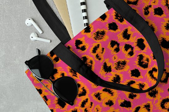 Sac à Bandoulière - Sac de Plage - Design Shopper - Fourrure - Imprimé Léopard - 40x50 cm - Sac en Coton