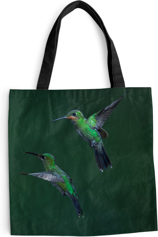 Sac bandoulière - Sac de plage - Shopper Vogels - Colibri - Vert - 45x45 cm - Sac en coton