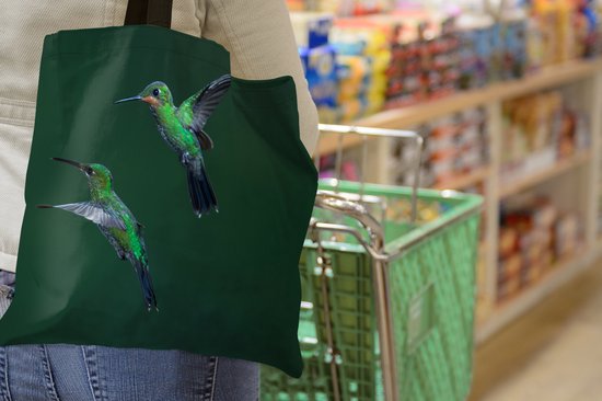 Sac bandoulière - Sac de plage - Shopper Vogels - Colibri - Vert - 45x45 cm - Sac en coton