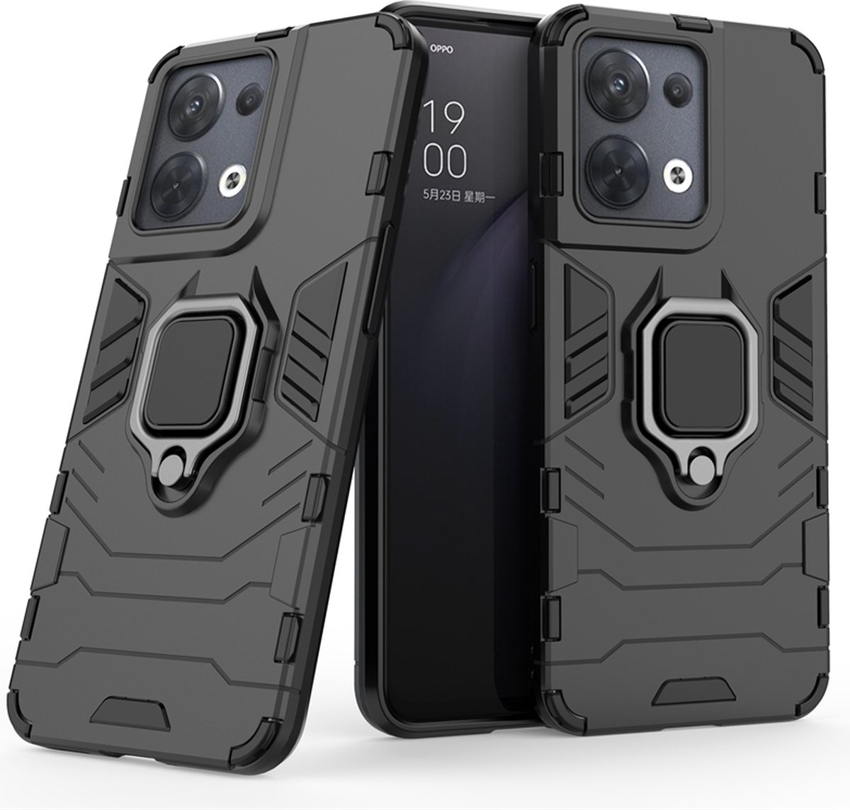 JNERBUYI Hoesje Voor Honor X8C 4G - Met 360° Ring, Lensafdekking En Standaard, Schokbestendig - Zilver