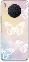 Case Company® - Hoesje geschikt voor Huawei Nova 8i hoesje - White butterfly - Soft Cover Telefoonhoesje - Bescherming aan alle Kanten en Schermrand