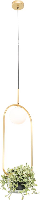 QAZQA isabella - Art Deco Hanglamp - 1 lichts - L 25 cm - Goud/messing - Woonkamer | Slaapkamer | Keuken