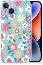 Leuk TPU Back Case Geschikt voor iPhone 14 GSM Hoesje met Tekst Flower Power