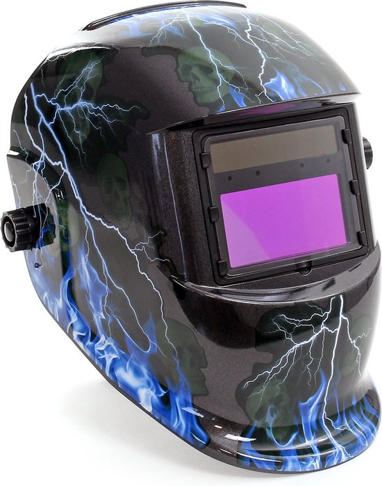 HITBOX Lashelm Automatisch Verduisterend, Zonne-energie & Batterij, Verduisteringsniveau 4/5-9/9-13, Helder Zicht, Semi-automatisch Boog- en TIG-lassen
