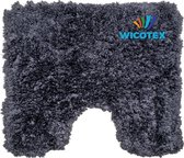 Wicotex-Toiletmat Classic pure 50x60cm antraciet-Antislip onderkant-WC mat-met uitsparing