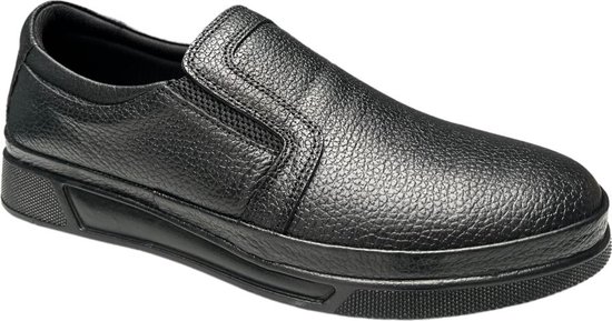 Schoenen- Heren instapper schoenen- Comfort schoenen 016- Leather- Zwart 43