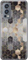 Casimoda® hoesje - Geschikt voor OnePlus Nord 2 - Grey Cubes - TPU - Backcover - Grijs - Geometrisch patroon