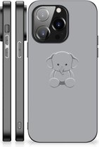 Hippe Hoesjes iPhone 14 Pro Telefoonhoesje met Zwarte rand Baby Olifant