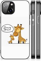 Smartphone Hoesje Geschikt voor iPhone 14 Trendy Telefoonhoesjes met Zwarte rand Giraffe