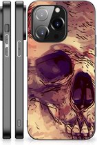 GSM Hoesje iPhone 14 Pro Silicone Back Case met Zwarte rand Skullhead