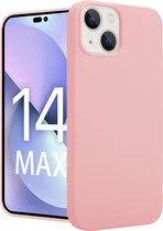 ShieldCase telefoonhoesje geschikt voor Apple iPhone 14 Plus silicone case - roze - Siliconen hoesje - Shockproof case hoesje - Backcover case