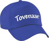 Tovenaar verkleed pet blauw voor kinderen - baseball cap - carnaval verkleedaccessoire voor kostuum
