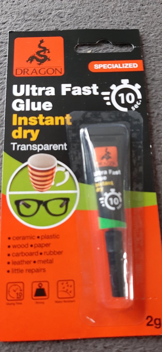 Ultra faster glue / instant dry / transparant / 2 gr