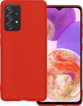 Hoes Geschikt voor Samsung A23 Hoesje Siliconen Back Cover Case - Hoesje Geschikt voor Samsung Galaxy A23 Hoes Cover Hoesje - Rood