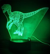 3D LED LAMP - DINOSAURUS - RAPTOR
