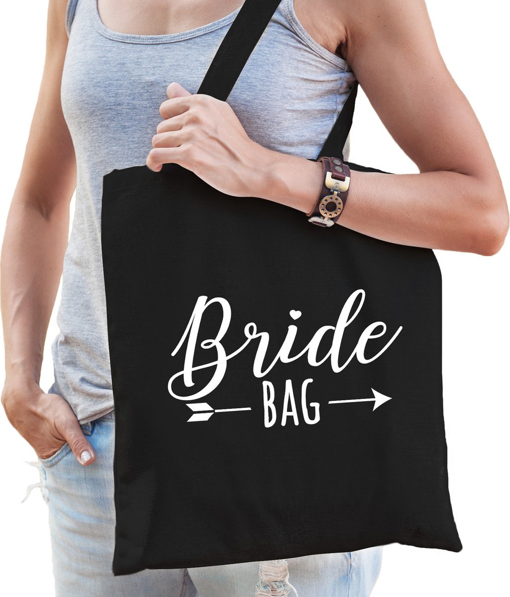 Katoenen tasje bride bag zwart dames - Accessoires bruiloft