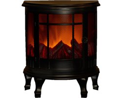 Anna's Collection LED sfeerhaard - zwart - L30 x B16 x H35 cm - open haard - verlichting