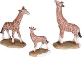 Luville - Giraffe family 3 stuks - l9,5xb4,5xh13cm - Kersthuisjes & Kerstdorpen