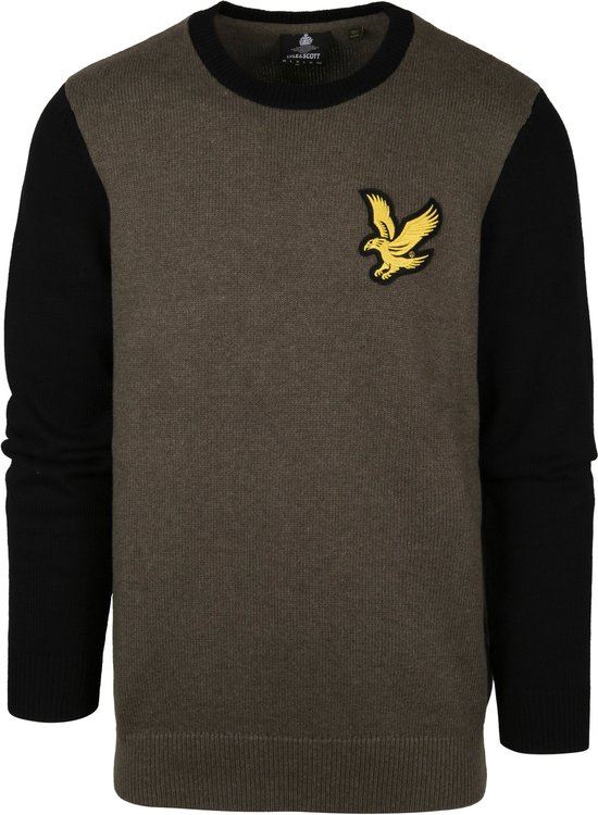 Lyle and Scott - Pull Logo Vert Olive - Taille M - Coupe Moderne