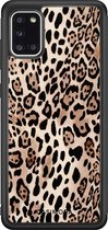 Casimoda® hoesje - Geschikt voor Samsung Galaxy A31 - Luipaard print bruin - Zwart TPU Backcover - Luipaardprint - Goudkleurig