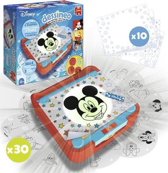 Dessineo - Tableau Lumineux Pour Apprendre à Dessiner, 30 Modèles étapes, à Partir De 4 Ans, Piles Non Incluses