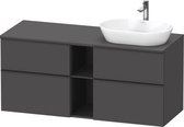 Duravit D-Neo wastafelonderkast 140x66.4x55cm 4 lades Grafiet Mat