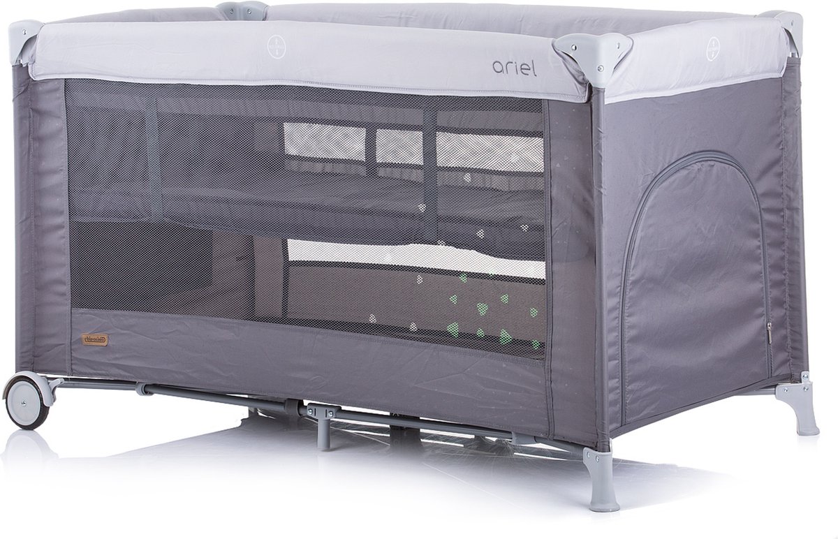 Campingbedje chipolino Ariel platinum grijs