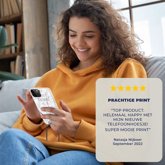 Telefoonhoesje Geschikt voor Apple Iphone 14 Pro - Schotse hooglander - Marmer print - Quote - Siliconen - Crossbody - Backcover met Koord - Telefoonhoesje met koord - Hoesje met touw Telefoonhoesje