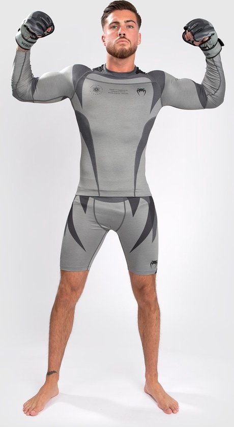 Venum Stone Rash Guard Compressie Shirt L/S Mineraal Groen - XXL