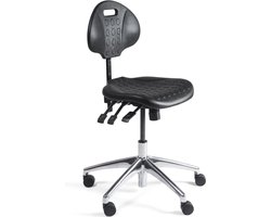 Workliving Werkstoel PU Laag - Alu onderstel - Wielen - (N)EN 1335 - Baliestoel - Kassastoel