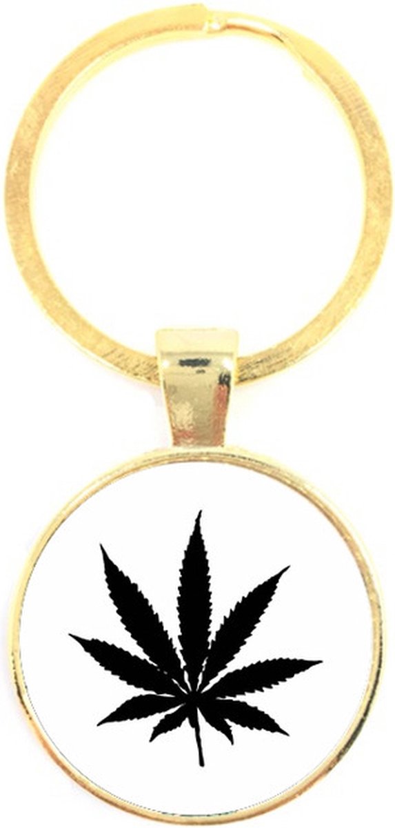 Sleutelhanger Glas - Weed