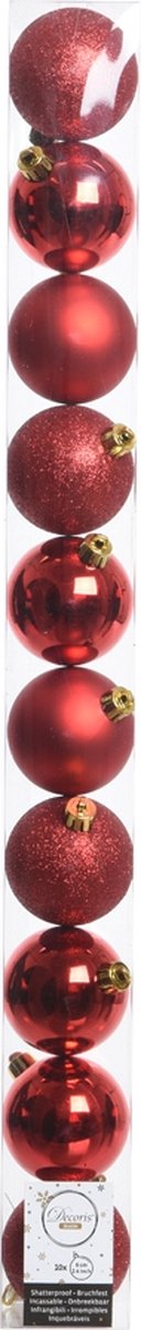 Decoris kerstballen - 10 stuks – kunststof - 6cm