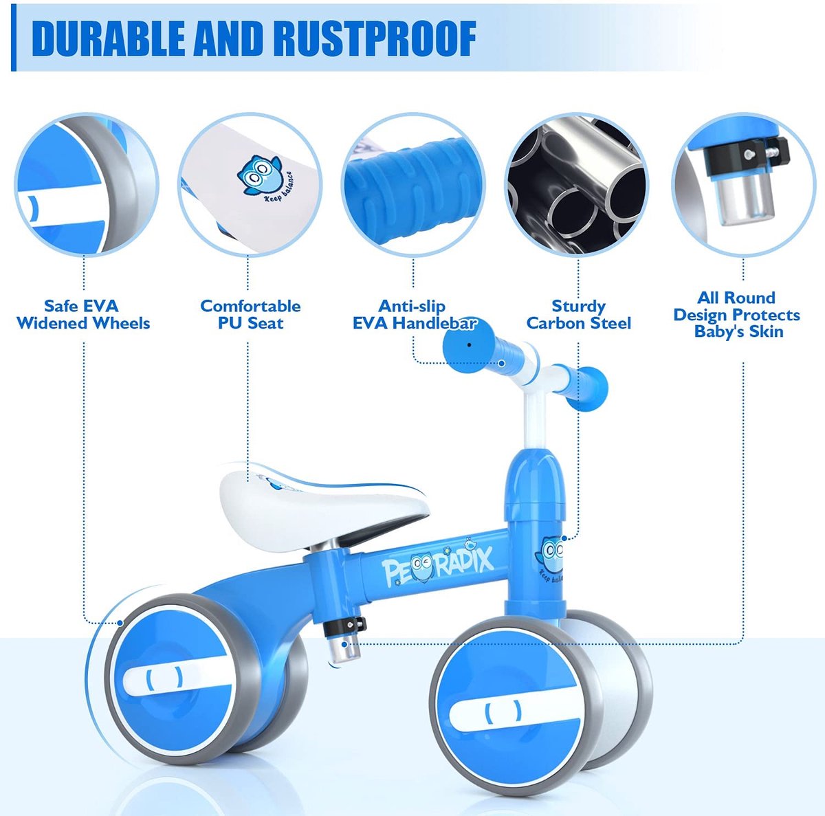 Vélo D'équilibre Kidcruiser Pedalplay - 3 En 1 (draisienne, Glisse, Pédales), évolutif 18 Mois+, Robuste