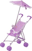 Bol.com Teamson Kids Poppenwagen Met Parasol Voor Babypoppen - Accessoires Voor Poppen - Kinderspeelgoed - Purper/Sterren aanbieding