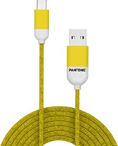 Micro-USB Kabel, Geel - Rubber - Celly | Pantone