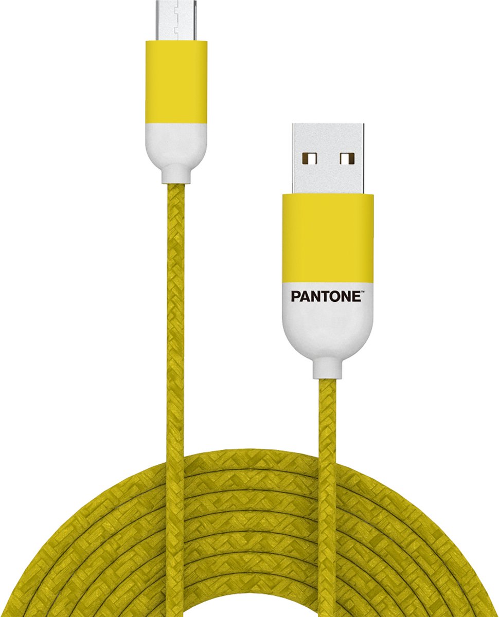Micro-USB Kabel, Geel - Rubber - Celly | Pantone
