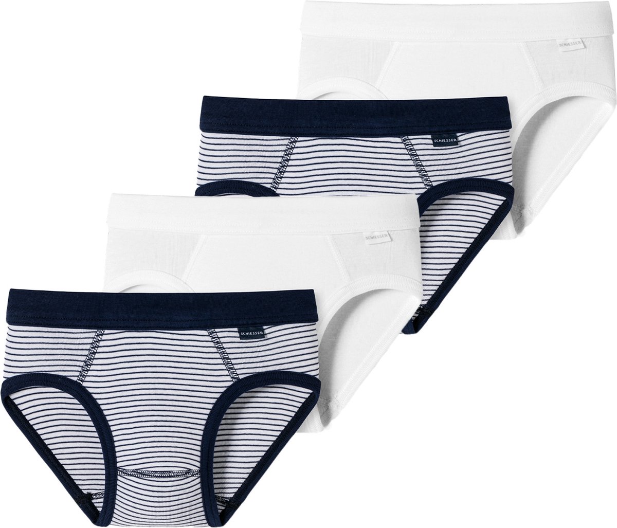 Schiesser Jongens sportslips / onderbroek 4 pack Kids Boys fijnrib Organic Cotton