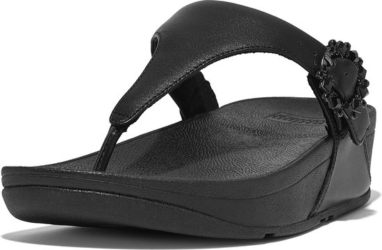 Om toevlucht te zoeken Schandalig een FitFlop Lulu Crystal-Buckle Leather Toe-post Sandals ZWART - Maat 42 |  bol.com