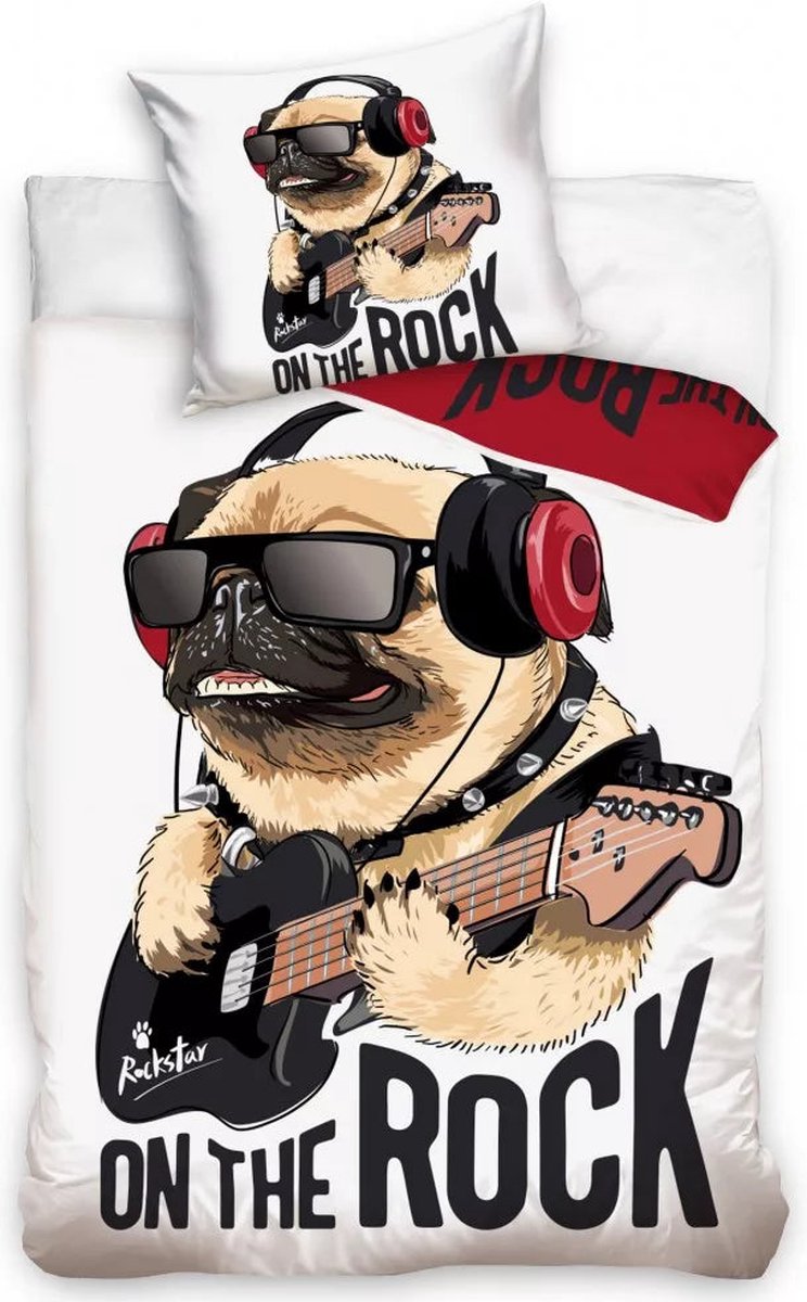KD® - Hond, On The Rock - Dekbedovertrek - Eenpersoons - 140 x 200 cm - Katoen