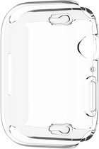 By Qubix Siliconen case (volledig beschermd) 41mm - Transparant - Geschikt voor Apple watch 41mm hoesje - screenprotector - Bescherming iWatch -