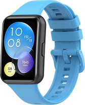 Siliconen Smartwatch bandje - Geschikt voor Huawei Watch Fit 2 siliconen bandje - lichtblauw - Strap-it Horlogeband / Polsband / Armband