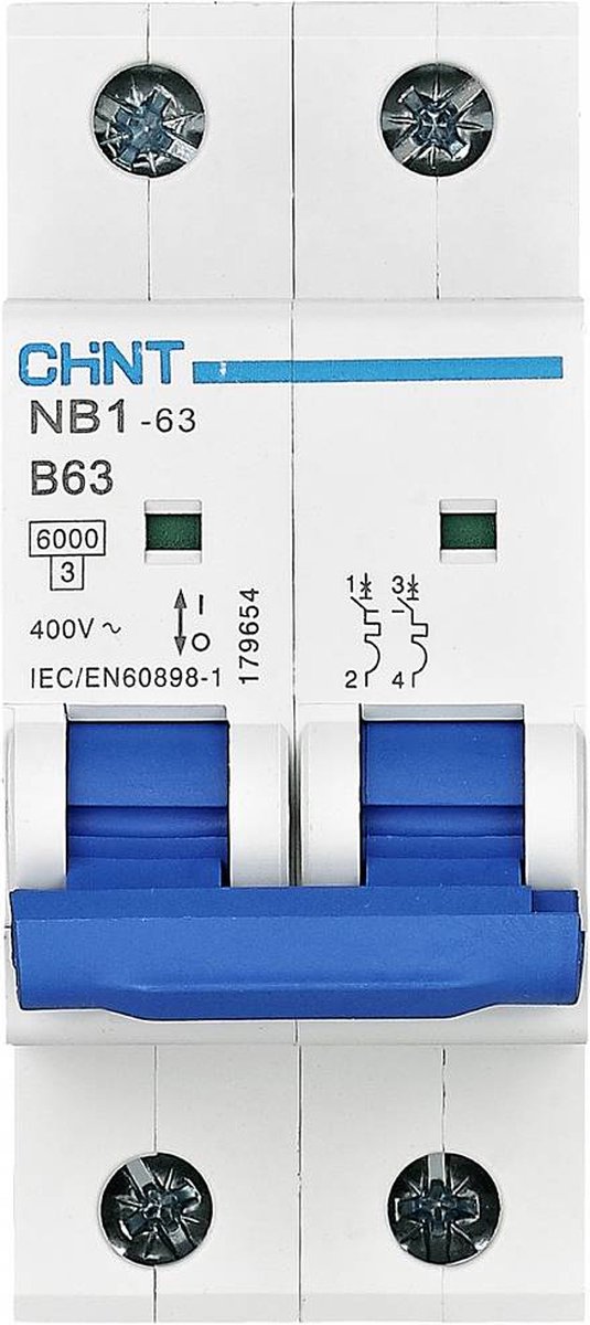 Chint 179649 NB1-63 2P B32 6kA DB Zekeringautomaat 2-polig 32 A 240 V, 415 V