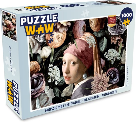 Puzzel Meisje met de parel - Bloemen - Vermeer - Pastel - Kunstwerk -  Schilderij -... | bol.com