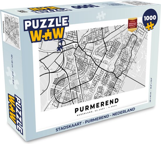 Puzzle Plan de la ville - Purmerend - Pays- Nederland - Puzzle - Puzzle 1000 pièces adultes - Carte