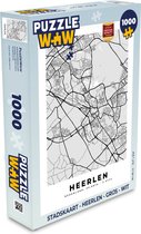 Puzzel Stadskaart - Heerlen - Grijs - Wit - Legpuzzel - Puzzel 1000 stukjes volwassenen - Plattegrond