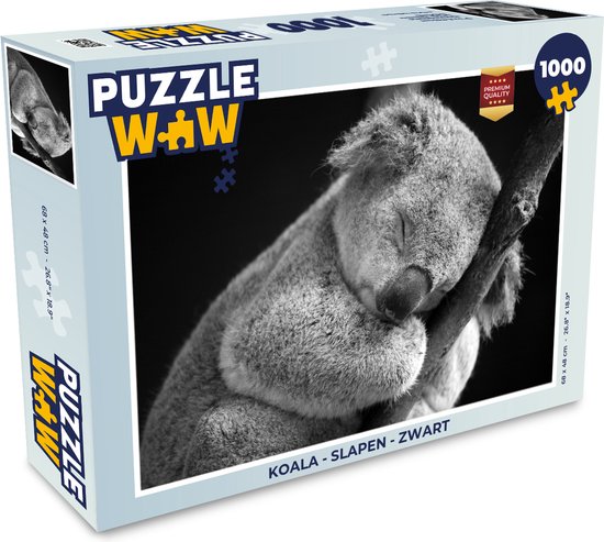 Puzzel Koala - Slapen - Zwart - Kids - Jongens - Meiden - Legpuzzel - Puzzel  1000... | bol
