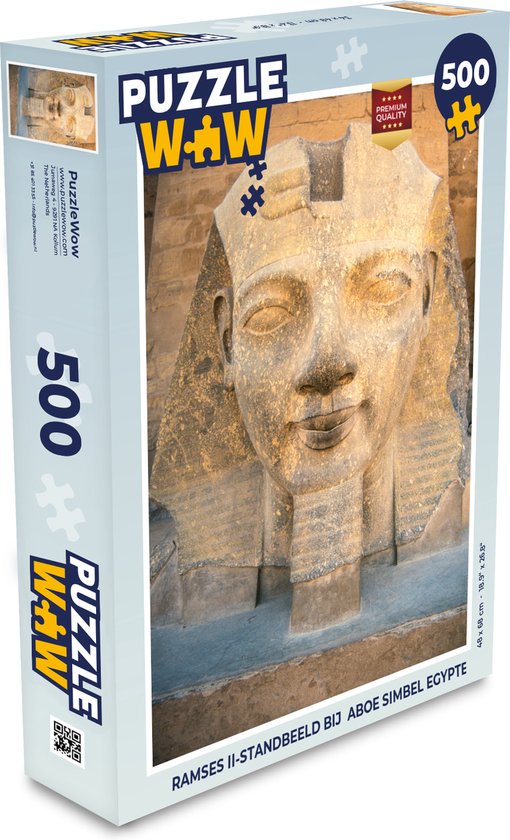 Foto: Puzzel ramses ii standbeeld bij aboe simbel egypte legpuzzel puzzel 500 stukjes